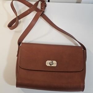A.P.C. Brown Leather Crossbody Bag with Turn-Lock